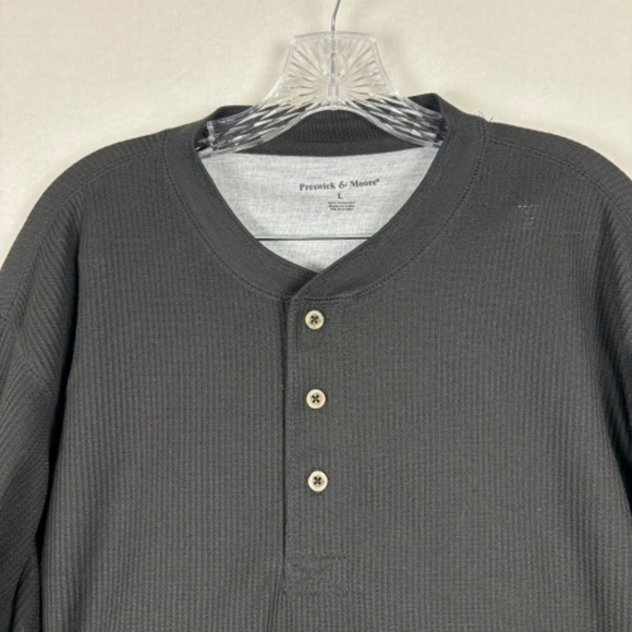 Preswick And Moore Black Comfort Tee Three Button Size L - Picture 2 of 8